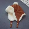 Велосипедные кепки дети Ushanka Hat за 6-24 месяцев на открытом воздухе шапочки зимние детские детские вязаные девочки русские густые теплые