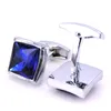 Cuff Links C-man Luxury Blue Crystal Shirt Men's Brand Cufflinks de alta qualidade Silver aboaduas Jóias G2205525