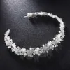 Other Fashion Accessories Luxury Clear Crystal Bridal Hair Vine Pearls Wedding Hair Jewelry Accessories Headpiece Women Rhinestone Pageant Crown Head J230525