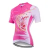 2024 여자 핑크 트라이 애슬론 사이클링 저지 짧은 슬리브 mtb maillot 자전거 셔츠 내리막 길이 프로 팀 트리코타 마운틴 자전거 의류 a1
