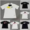 2023 Menswomen'in T Shirt Tişört Palms Palmangel Şehir Tasarımcısı Alfabe Limited Mürekkep Jet Graffiti Mektubu Erkek Yelken Botu Kısa Kollu Sıradan Tshirt Oneli