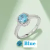 Ringen voor vrouwen vriendin designer ring verlovingsring wit gouden roze blauwe moissanite 1ct 6.5mm liefde ring diamanten ring bruiloft Valentijnsdag cadeau M16A