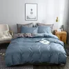 Bedding Sets Skin-friendly Duvet Cover Set Double Bed Home Quilt Covers Pillowcases Nordic Plain Sanding King Size Queen Soft