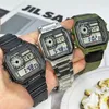 Zegarek na rękę luksusowy zespół F91W Watch Waterproof Retro Digital Stalom Steel Sports Watches Men Men Men Electronic Brance Clock