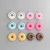 10pcs 19*22mm Pingentes coloridos de resina de donut para decoração DIY Bedos de colar Acessórios de jóias de moda