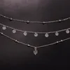 Legierungs-Disc-Kaktus-Anhänger-Halskette, Damen-einfache Kugelkette, mehrschichtige Halskette, Anhänger-Halskette, weiblicher Schmuck, trendige Designer-Halsketten für Frauen