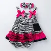 Clothing Sets Baby Girl Bow Cotton Tops Dress Leopard Ruffle Bloomers Panties Headwear 3 Piece Suit Born Dresses Gifts