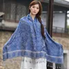 Szaliki luksusowy kwiat Jacquard kobiety Scarf Sily Pashmina Ethnic Style Fringed Długie szale i okłady dla Lady Bufandas