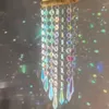 Dekoracje ogrodowe Suncatcher Kryształ wiszący okno wiatr Chime żyrandol witraże w zawieszki światło odblaskowa dekoracja zasłony koralików