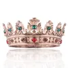 Autres accessoires de mode Baroque King Queen Big Round Crown Strass colorés luxueux avec diadème de perles J230525