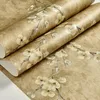 Wallpapers 1m huis niet-geweven behang 3D bloemen gedrukte muurpapier rolbekleding slaapkamer Europese stijl klassiek luxe decor