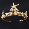 Other Fashion Accessories Vintage Starfish Bridal Crowns Pearl Bridal Tiara Wedding Hair Jewelry Bridal Headbands Women Party Headpiece Prom J230525