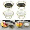 Plates Decorative Metal Wire Fruit-Basket Bowl For Kitchen Living-Room Office Round Fruit Tray-Centerpiece To Display Vegetable