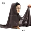 Lenços mulheres lenço de chiffon lenço de chiffon hijab enrole os xales de cor sólidos convenientes com faixa de botão Hijabs muçulmanos lenços/lenço Dh5lt