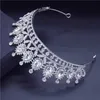 Andra modetillbehör Kvalitet Rhinestone Tiaras och Crowns pannband för Queen Bridal Wedding Crown Hair Jewel Princess Prickband Party Head Orna J230525