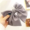 Pinces À Cheveux Barrettes Soie Satin Grand Arc Barrette Pin Filles Femmes Chapeaux Accessoires Drop Delivery Bijoux Hairjewelry Dhw4P