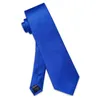 Bow Linds Solid Luxury Mens Business Corbito 8 cm de ancho Moda Royal Blue Tie For Man Wedding Farty Wear With Clip Gift Berted