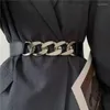 Bälten justerbar kvinnors kostym kjolbälte avtagbar ringdesign mode streetwear lady elastic