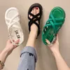 Sandals Summer New Candy colored Platform Sandals Womens Trend Open Toe Cross Slippers Light Casual Beach Slides Ladies Gladiator Shoes 230417