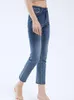 Jeans da donna Pantaloni in denim corti femminili per donne autunnali Frangia Soft Stretch a vita alta Slim Fit Skinny 2023 Fashion