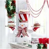 Dekoracje świąteczne Kreatywne Santa Stack Plate Snowman Desser Tabil Fruit Cake Stand Party Candy Food Serving Tray Rack Drop Dhdbm