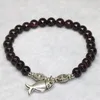 Strand Unique Design High Quality Natural Garnet Armband For Women Mother Gift 6mm Round Beads Smycken Making 7.5Im B2098
