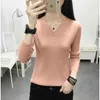 Camisolas femininas Menina amarela OL Button Vest Pullover Low V Sweater Sweater Mulheres femininas Mulheres puxam roupas de pano de top slim