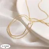 Chaînes 14K sac couleur or Protection petite chaîne de perles ronde en vrac semi-fini collier à faire soi-même bijoux matériel