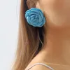 Bengelen oorbellen grote bloem voor vrouwen meisjes grote mode elegante stoffen statement bloemen Koreaanse 2023 trend sieraden