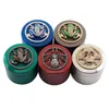 New 50mm 4 layers CNC teeth herb tobacco grinder zinc alloy Hand Mullers Spice Crusher frog on top grinders Smoking Accessories