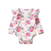 Rompers Citgeett Spring Baby Clothing born Toddler Girls Floral Long Sleeve Ruffles Romper Jumpsuit Outfits Sunsuit Clothes 230525