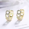 Stud Earrings 14K Gold Females TRENDY Round Yellow Aros Mujer Oreja Orecchini For Women Gemstone