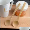 Cuillères 13Cm Cuillère En Bois De Bambou Ronde Soupe Thé Café Miel Agitateur Mélanger Outils De Cuisine Restauration Ustensile De Cuisine Drop Delivery Home Dhsrm