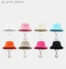 Wide Brim Hats Summer Women's Wide Brim Hats R Edges Canvas Drstring Bucket Hats designer Le Bob Artichaut Bucket Hat Sunshade For Outdoor Travel Hats L230523