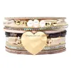 Charm Bracelets Beads Heart Crystal Wrap Bracelet Mtilayer Veet Leather Diamond Wristband Bangle Band Cuff For Women Jewelry Drop Sh Dhcjx