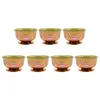 Set di stoviglie 7 pezzi Porta fiore di loto Ciotola d'acqua Tazza del tempio che offre contenitore di fornitura in lega 5.5X5.5X3.2CM