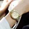 Armbandsur Montre Femme 2023 Luxury Rose Gold Quartz Watch Women Crystal Diamond Ladies Watches Genève Wristwatch Hip Hop Female Clock