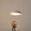 Pendant Lamps Nordic Modern White Black Minimalist LED Lights Round Disk Hanging Light Kitchen Dining Room Home Decor Ceiling