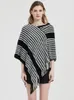 Scarves Fashion Knitted Elegant Women Scarf Striped Pullover Wrap Shawl Tassel Lady Chales Femme Ponchos Capas Mujer Cachecol Party