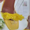 Satijnen strass vrouw open oranje sandalen teen roze slingback hoge hakken dame sexy trouwschoenen 699