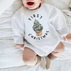 Rompers Baby Boy Girls Christmas Outfit Romper Jumpsuit Sweatshirts PlaySuit Xmas Pullover Bodysuits Fall Winter Kindkleding 230525