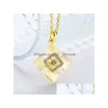 Pendant Necklaces Arrival Diamond 18K Gold Plate Jewelry Necklace Fit Women Ggn909 Yellow Plated White Gemstone With Chains Drop Del Dhvar