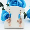 Dangle Earrings 585 Purple Gold Light Luxury Butterfly Tassel For Women14k Rose Romantic Hollow Design Exquisite Wedding Jewelry