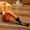 Hookahs Curved handle filter tobacco pipe, handmade resin pipe, retro and fashionable wooden pipe, smoking set