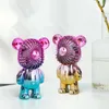 New Arrivals Summer USB Mini Fan Children Toys Rechargeable Bundles Handheld Electroplating Bear Outdoor Mute Charging Portable Three-speed Wind