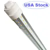 R17d 8 Foot Led Bulb Tube Light HO Base Rotatable Clear Cover 72W, Replacement 300W Fluorescent Lamp Shop Lights,Dual-Ended Power, Cold White 6000K,AC 90-277V crestech168
