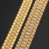 Nouveau créateur de mode hommes diamant 18k Bracelet en or véritable Micro Pave Prong réglage deux rangées trois rangées Bracelet pour hommes