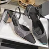 Klassische Abendschuhe für Damen-Sandalen, Kaschmir, Strassfarben, Kristall-Slingbacks, Designer-Pumps mit klobigem Absatz, quadratischer 6,5 cm hoher Schuh mit hohem Absatz, Größe 35–42