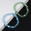 Bangle 8mm Natural Stone Elastic Beaded Bracelets For Women Trendy Colorful Bead Jewelry Glitter Glass Beads Bracelet