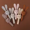 Rammelen Mobiles Baby Hand Hand Bellen Leuk Long Ear Bunny pluche Schudden speelgoed Rattle Born Gift Bell Early Educational Toy 230525
